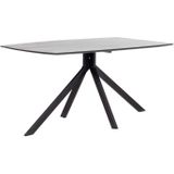 Eettafel Batti Zwart Deens Ovaal 160cm - Mangohout/Metaal - Giga Meubel