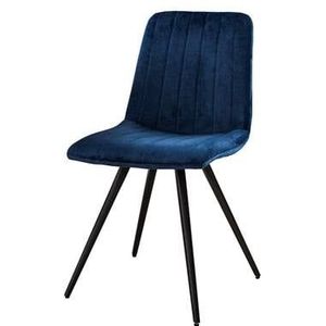 Giga Meubel - Stoel Straight Stitch Velvet Blauw - Set van 4