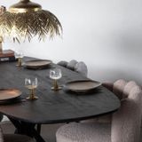 Eettafel Zwart Ovaal - Mangohout - 160cm - Tafel Lissabon - Giga Meubel
