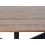 Eettafel Jordan Bruin Deens Ovaal 160cm - Mangohout/Metaal - Giga Meubel