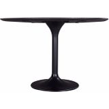 Eettafel Romeo Zwart Rond 120cm O-poot - Mangohout - Giga Meubel