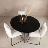 Eettafel Romeo Zwart Rond 120cm - Mangohout - Giga Meubel