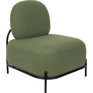 Fauteuil Groen - Laag - Metalen Onderstel - Fauteuil Polly - Giga Meubel