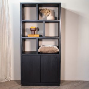 Giga Meubel - Vakkenkast Luxurious Zwart 100cm - Mangohout
