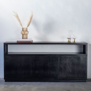 Dressoir Luxurious Zwart - Mangohout - Giga Meubel - 40x180cm