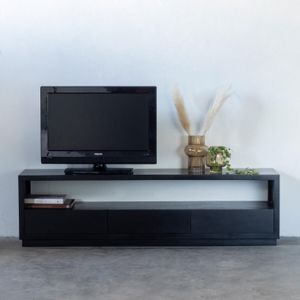 Tv Meubel Zwart - Mangohout - 180cm - Tv-meubel Luxurious - Giga Meubel