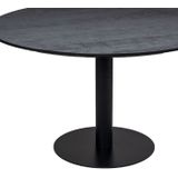 Eettafel Parijs Zwart Rond 130cm - Mangohout/Staal - Giga Meubel