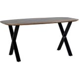 Eettafel Gordon Bruin Deens Ovaal 160cm - Giga Meubel