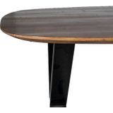 Eettafel Gordon Bruin Deens Ovaal 240cm - Mangohout/Metaal - Giga Meubel