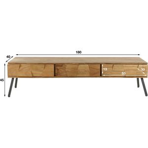 Tv-Meubel Acaciahout - 3 Lades - 180cm - Naturel - Kast Demn - Giga Meubel