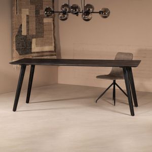 Eettafel Zwart Rechthoekig - Mangohout - 200x90cm - Tafel Oslo - Giga Meubel