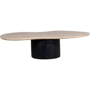 Salontafel Oliver Travertin Beige/Zwart 140cm - Giga Meubel