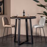 Giga Meubel - Bartafel 110cm Zwart - Mangohout & Metaal