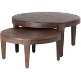 Salontafel Mio Rond (set Van 2) Bruin - Acaciahout - Giga Meubel - 77x77x36cm