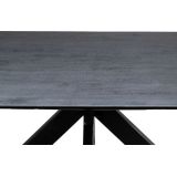 Eettafel Batti Robuust Zwart Deens Ovaal 160cm - Mangohout/Metaal - Giga Meubel