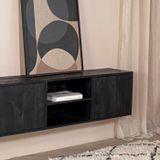 Giga Meubel - Tv-meubel Zwevend - Zwart - 160cm - Tv-meubel Zen