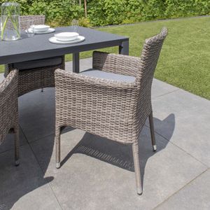 Giga Meubel - Tuinstoel Wicker - Grijs - Zithoogte 43 cm - Stoel Raaf