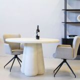 Eettafel Boaz Rond Beige 120cm - Multiplex/MDF - Giga Meubel
