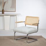 Fauteuil Jorian Beige - Stof/Chroom - Giga Meubel