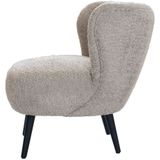 Fauteuil Taupe - Bouclé Stof - 74x77x71cm - fauteuil Pieter - Giga Meubel