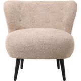 Fauteuil Taupe - Bouclé Stof - 74x77x71cm - fauteuil Pieter - Giga Meubel