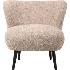 Fauteuil Taupe - Bouclé Stof - 74x77x71cm - fauteuil Pieter - Giga Meubel