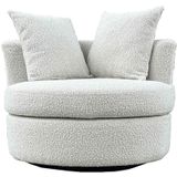 Draaifauteuil Beige - Rond - Draaifauteuil Thony - Giga Meubel
