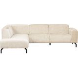 Bank Milan 3,5-zits Links Taupe Taupe - Stof/Metaal - Giga Meubel