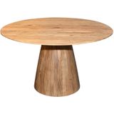 Eettafel Rond - Naturel - Acaciahout - Ø130cm - Eettafel Pim - Giga Meubel