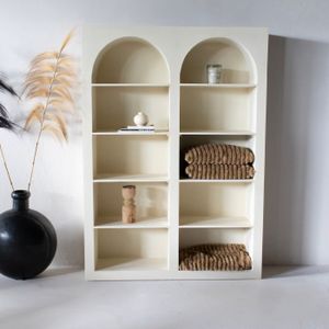 Vakkenkast Fien Beige 150cm - MDF/Beton Ciré - Giga Meubel