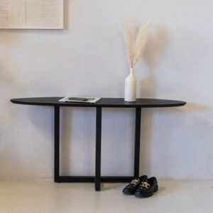 Sidetable Roel Zwart Ovaal 140cm - Mangohout - Giga Meubel