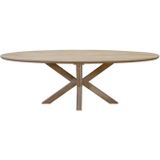 Eettafel Ovaal - Naturel - 160cm - Hardhout - Eettafel Onno - Giga Meubel