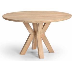 Eettafel Rond - Naturel - Ø130cm - Hardhout - Eettafel Heleen - Giga Meubel