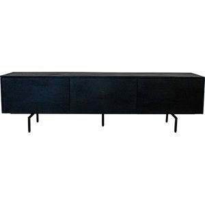 Tv-meubel Cas Zwart 160cm - Mangohout - Giga Meubel