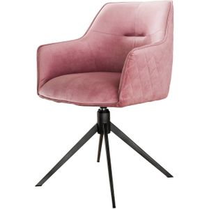 Giga Meubel - Armstoel Velvet Roze Draaibaar - Zithoogte 48cm