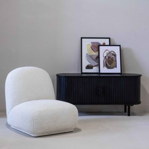 Fauteuil Wit - Teddy Stof - 67x67x72cm - Fauteuil Savi - Giga Meubel