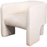 Giga Meubel - Fauteuil Teddy Wit - Japandi Stijl - Zithoogte 44cm