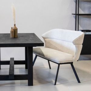 Eetkamerbank Avery Beige - Stof/Metaal - Giga Meubel