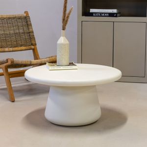 Giga Meubel - Salontafel Rond Beige - 70cm - Betonlook - Tafel Romy