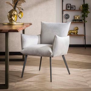 GM Eetkamerfauteuil Lobby Zilver Velours - Velours