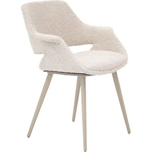 Giga Meubel - Eetkamerstoel Stof Beige - Incl. Armleuning - Jess