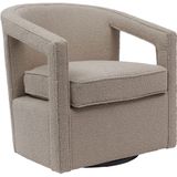 Draaifauteuil Alma Bouclé Taupe Taupe - Bouclé - Giga Meubel