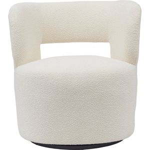 Giga Meubel - Fauteuil Boucl� Beige - Japandi - Zithoogte 46cm