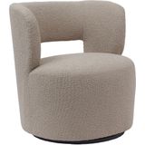 Draaifauteuil Judi Bouclé Taupe Taupe - Metaal/Bouclé - Giga Meubel