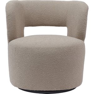 Giga Meubel - Fauteuil Bouclé Taupe - Japandi - Zithoogte 46cm