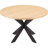 Eettafel Vancouver Eiken Naturel Rond 120cm - Metaal/Eiken Fineer - Giga Meubel