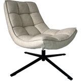Draaifauteuil Mattis Beige - Stof/Metaal - Giga Meubel