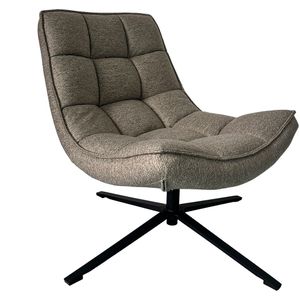 Draaifauteuil Mattis Taupe Taupe - Metaal/Stof - Giga Meubel