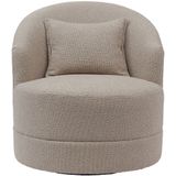 Draaifauteuil Taavi Bouclé Taupe Taupe - Bouclé - Giga Meubel