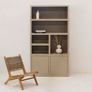 Wandkast Beige 220cm - Mangohout - Kast Xander - 120x45x220 cm - Giga Meubel